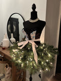 Blue/White Mini Christmas Tree Dress