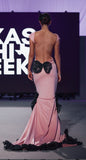 Pink butterfly rose petals runway fashion