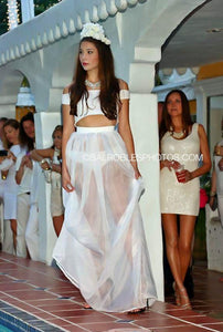 White sheer swimsuit cover up skirt