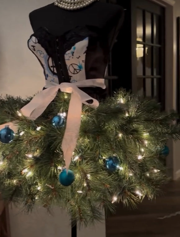 Blue/White Mini Christmas Tree Dress