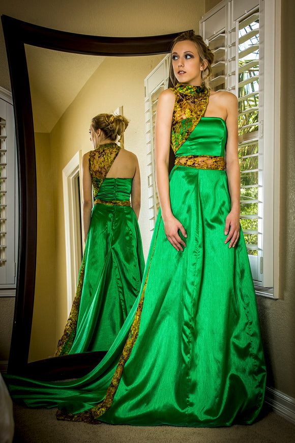 Chic One Sleeve Gown in Green Geeda J Fashion Boutique Chic One Sleeve Gown in Green Geeda J Fashion Boutique