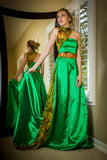 Chic One Sleeve Gown in Green